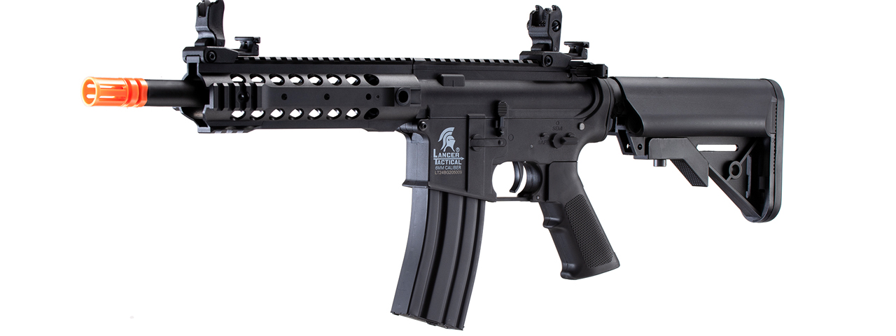 Lancer Tactical LT-24B Gen 2 CQB M4 AEG Rifle - Black (Battery and Charger Included) - Click Image to Close