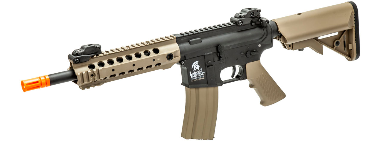 Lancer Tactical Gen 2 M4 CQB AEG Rifle - Black/Tan (Battery and Charger Included) - Click Image to Close