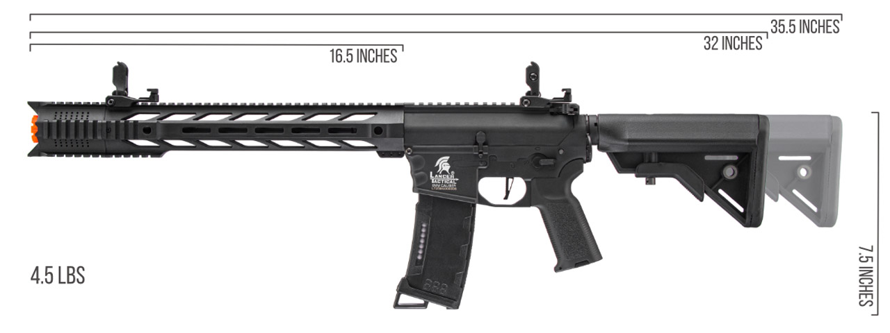 Lancer Tactical Gen 3 M4 SPR Interceptor Airsoft AEG Rifle (Color: Black) - Click Image to Close