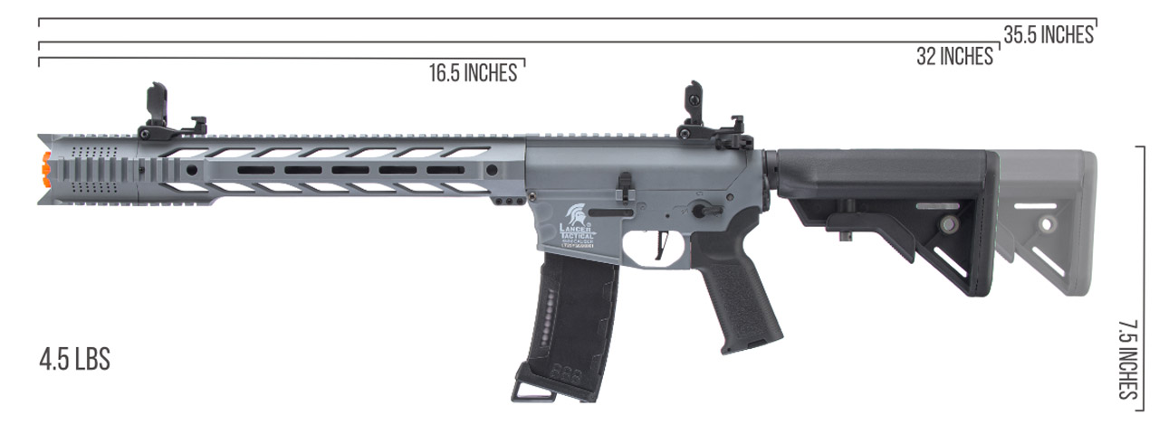 Lancer Tactical Gen 3 Interceptor SPR Airsoft M4 AEG Rifle (Color: Gray)