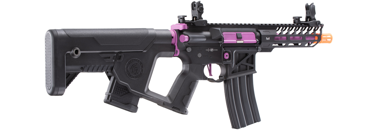 Lancer Tactical Low FPS Enforcer Needletail Skeleton M4 AEG Rifle with Alpha Stock (Color: Black & Purple)