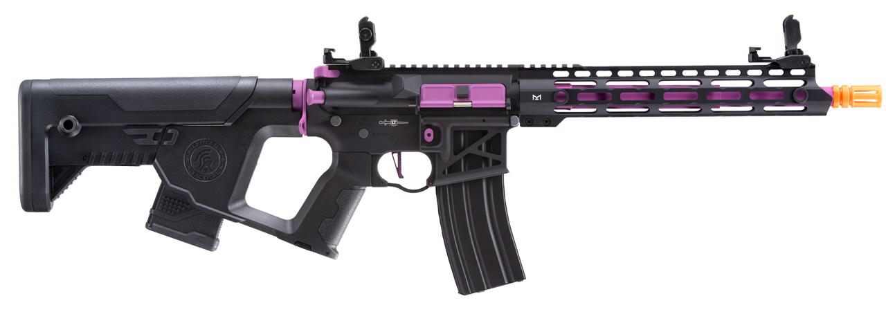 Lancer Tactical Enforcer Blackbird Skeleton AEG w/ Alpha Stock (Color: Black & Purple) - Click Image to Close