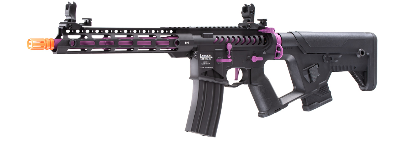 Lancer Tactical [Low FPS] Enforcer Blackbird Skeleton AEG w/ Alpha Stock (Color: Black and Purple)