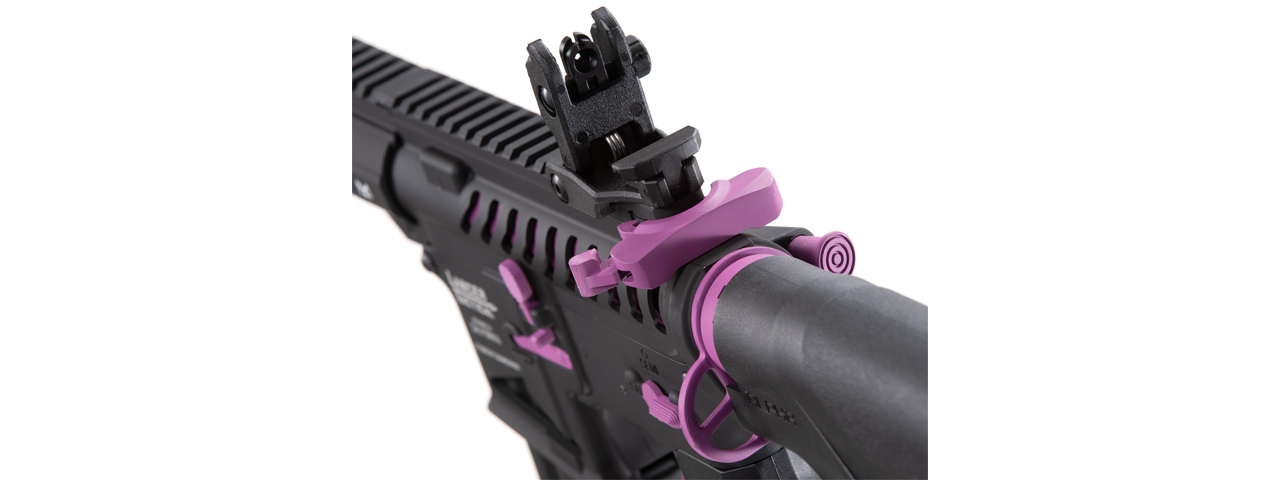 Lancer Tactical [Low FPS] Enforcer Blackbird Skeleton AEG w/ Alpha Stock (Color: Black and Purple)