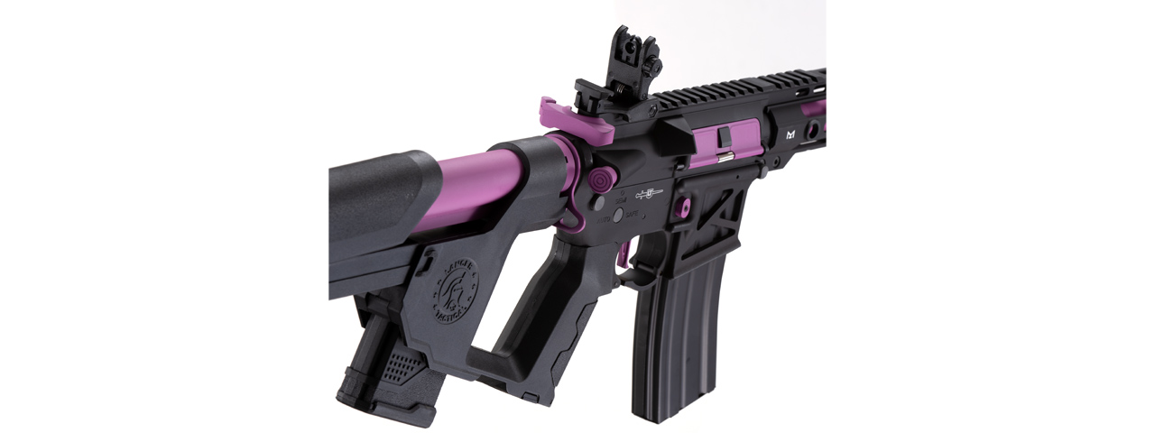 Lancer Tactical [Low FPS] Enforcer Blackbird Skeleton AEG w/ Alpha Stock (Color: Black and Purple)