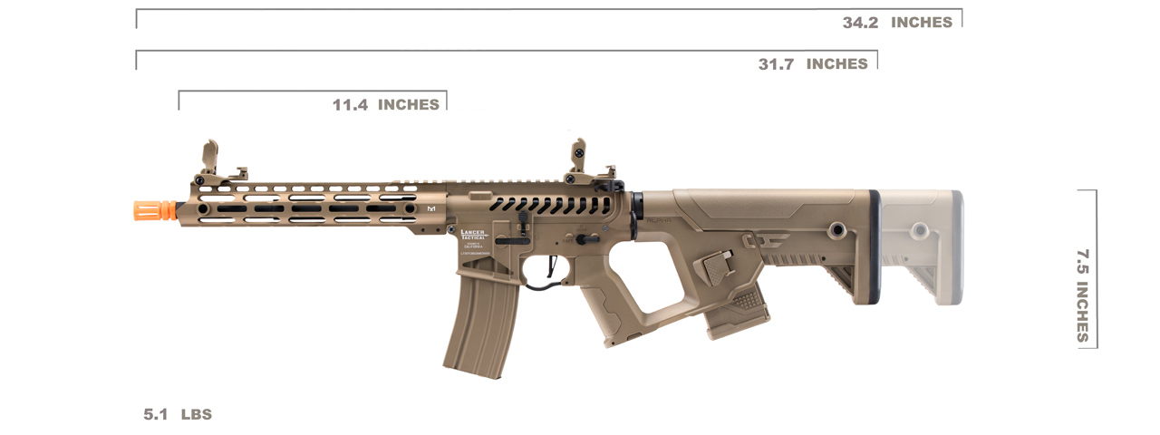 Lancer Tactical Enforcer Blackbird Skeleton AEG w/ Alpha Stock (Color: Tan)