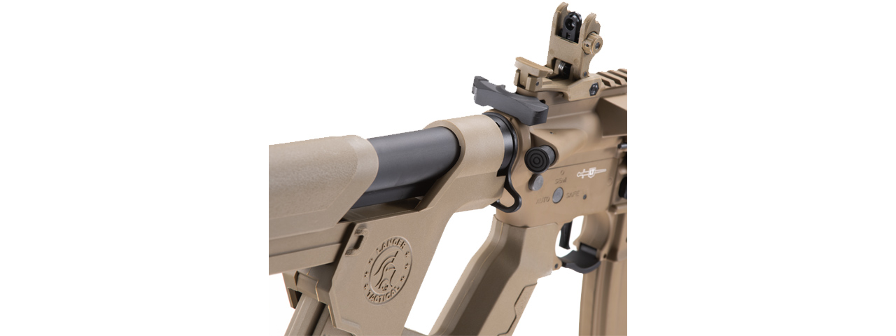 Lancer Tactical [Low FPS] Enforcer Blackbird Skeleton AEG w/ Alpha Stock (Color: Tan) - Click Image to Close