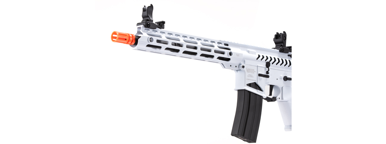 Lancer Tactical Enforcer Blackbird Skeleton AEG w/ Alpha Stock (Color: White) - Click Image to Close