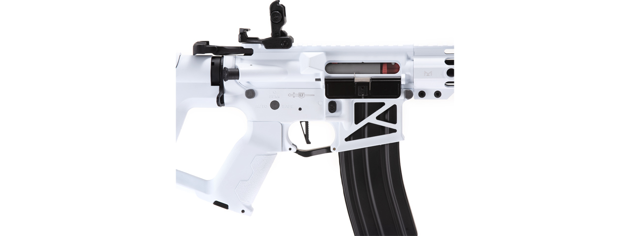 Lancer Tactical Enforcer Blackbird Skeleton AEG w/ Alpha Stock (Color: White) - Click Image to Close