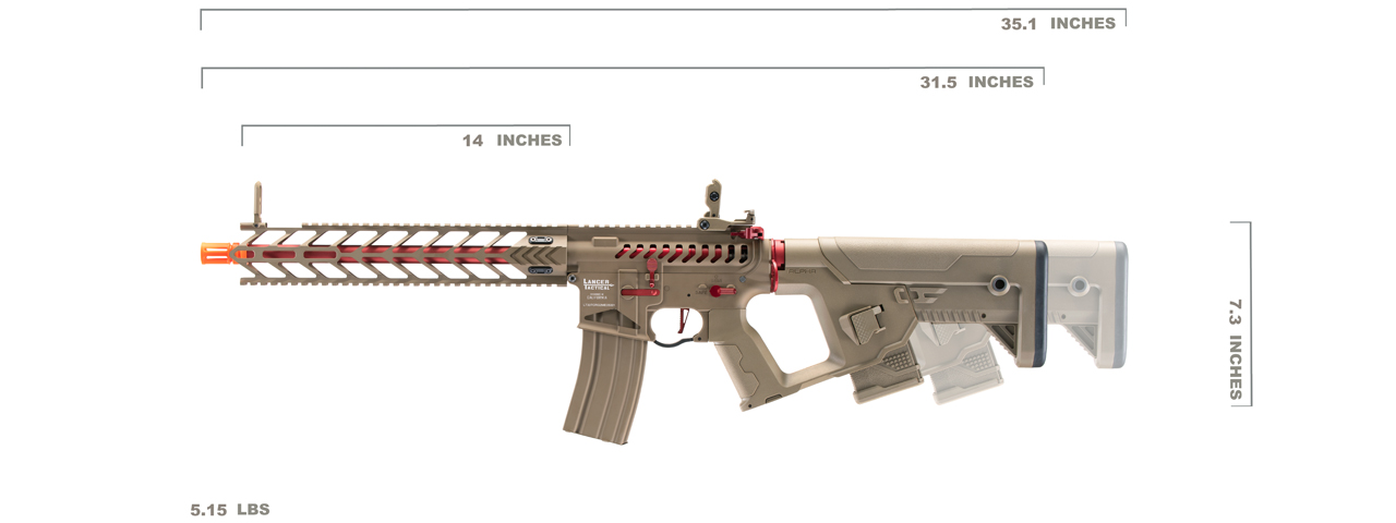 Lancer Tactical Enforcer Night Wing Skeleton AEG w/ Alpha Stock (Tan)