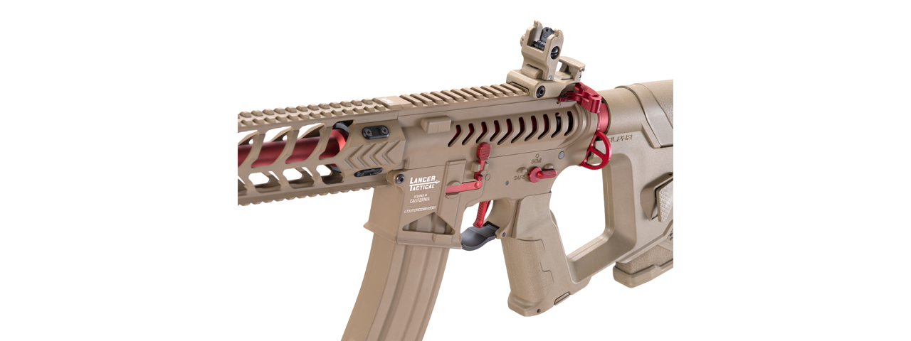 Lancer Tactical Enforcer Night Wing Skeleton AEG w/ Alpha Stock (Tan) - Click Image to Close