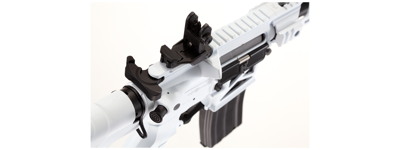 Lancer Tactical Enforcer Night Wing Skeleton AEG w/ Alpha Stock (White) - Click Image to Close