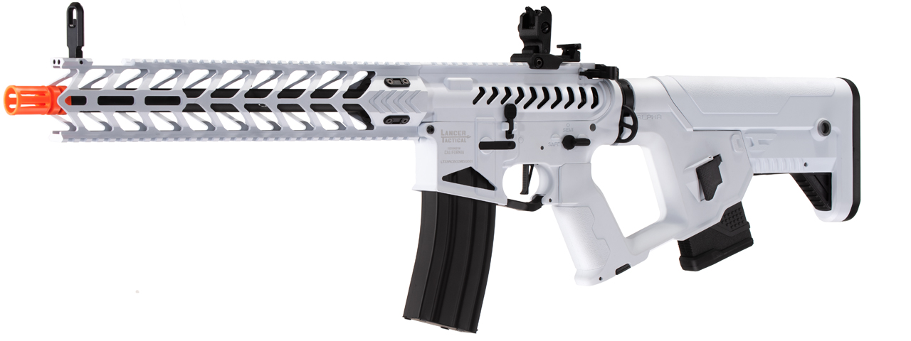 Lancer Tactical Enforcer Night Wing Skeleton AEG w/ Alpha Stock (White) - Click Image to Close