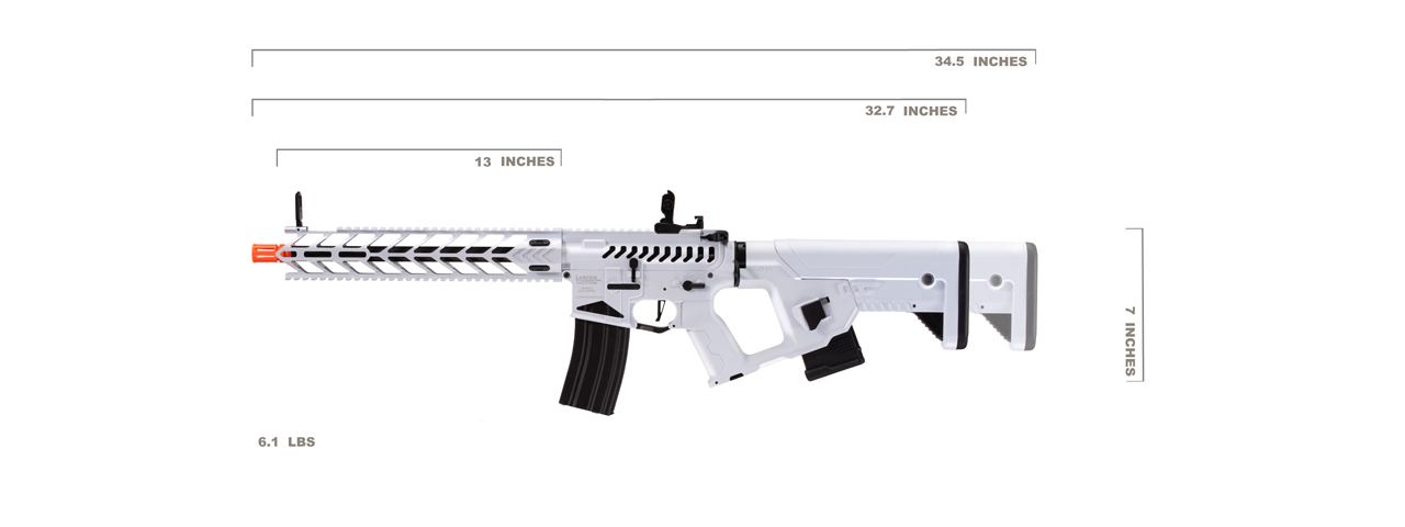 Lancer Tactical Enforcer Night Wing Skeleton AEG w/ Alpha Stock (White) - Click Image to Close