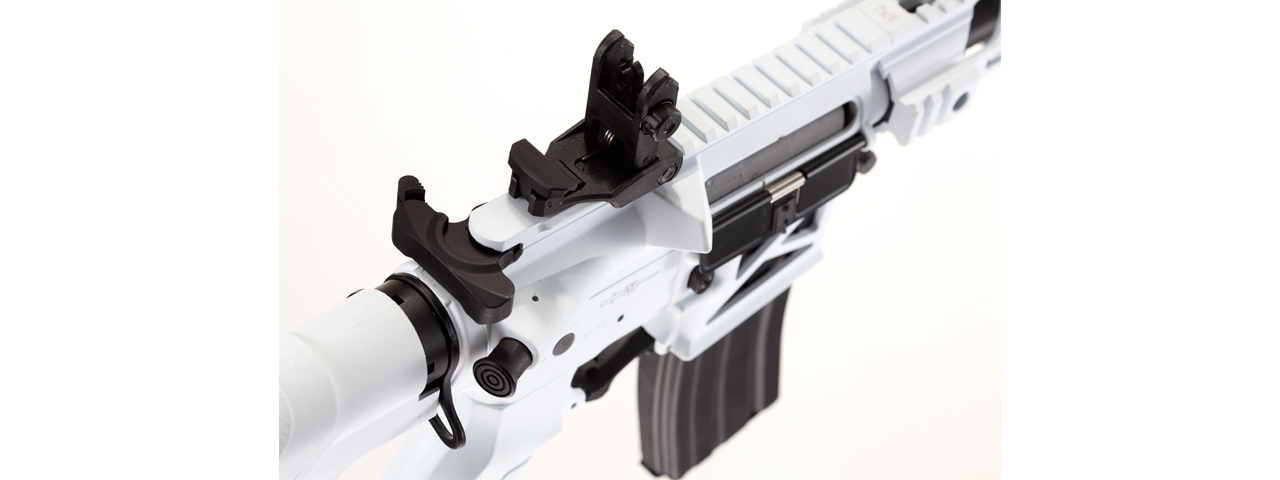 Lancer Tactical Enforcer Night Wing Skeleton AEG w/ Alpha Stock (White) - Click Image to Close