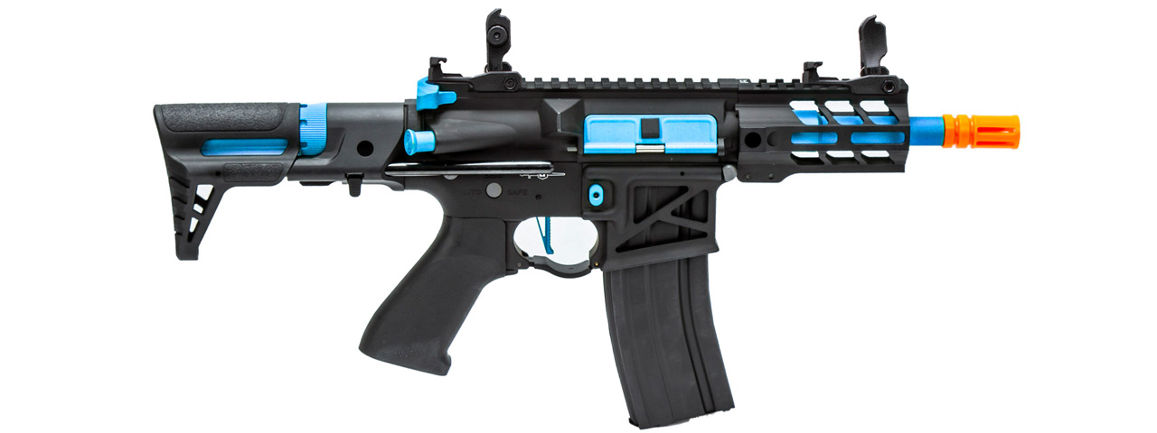 Lancer Tactical Enforcer Gen 2 Battle Hawk 4" PDW AEG (Color: Black / Blue) - Click Image to Close