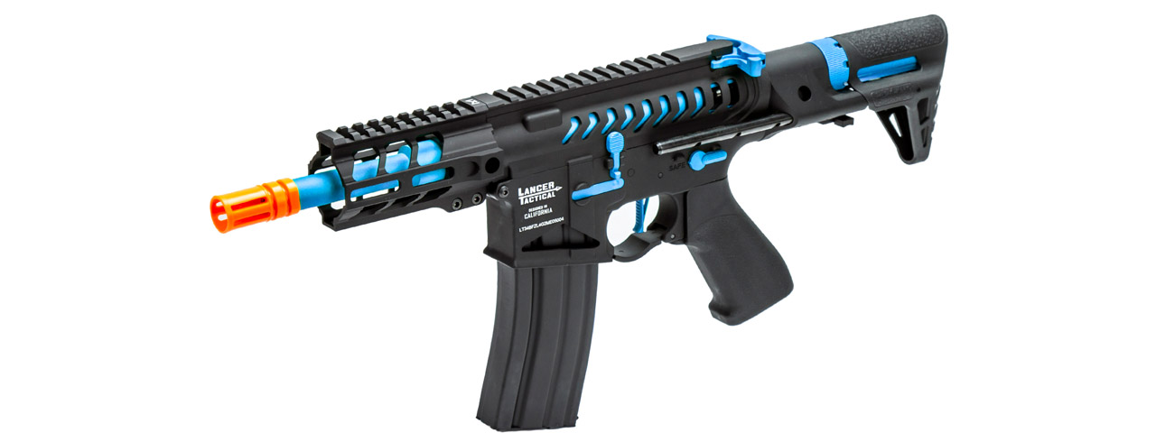 Lancer Tactical Enforcer Gen 2 Battle Hawk 4" PDW AEG (Color: Black / Blue) - Click Image to Close