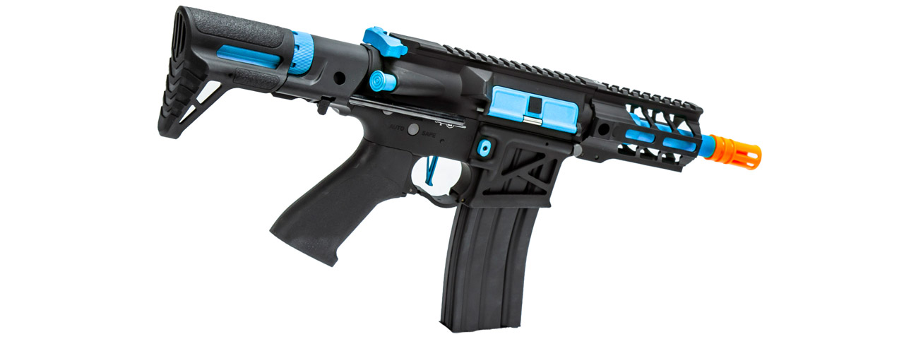 Lancer Tactical Enforcer Gen 2 Battle Hawk 4" PDW AEG (Color: Black / Blue) - Click Image to Close