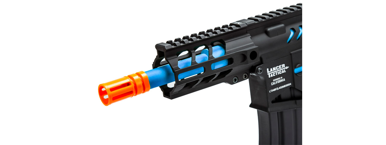 Lancer Tactical Enforcer Gen 2 Battle Hawk 4" PDW AEG (Color: Black / Blue) - Click Image to Close