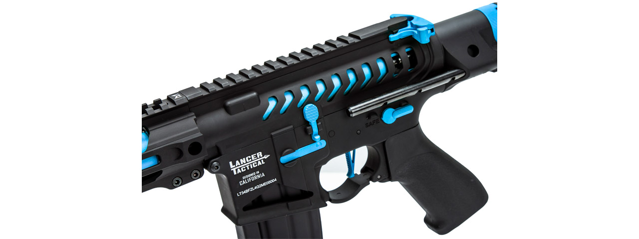 Lancer Tactical Enforcer Gen 2 Battle Hawk 4" PDW AEG (Color: Black / Blue) - Click Image to Close