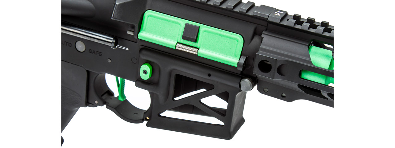 Lancer Tactical Enforcer Gen 2 Battle Hawk 4" PDW AEG (Color: Black / Green) - Click Image to Close