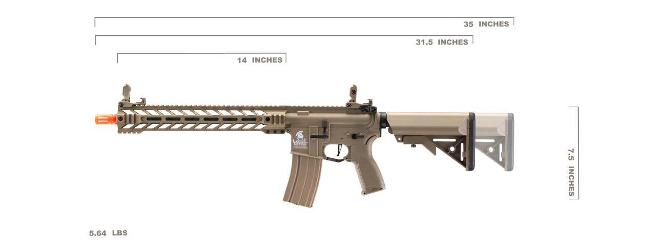 Lancer Tactical Enforcer Battle Hawk 14" Hybrid Series M4 AEG (Tan) - Click Image to Close