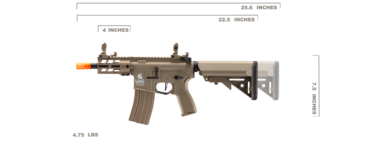 Lancer Tactical Enforcer Hybrid Gen 2 Battle Hawk 4" PDW AEG (Tan) - Click Image to Close