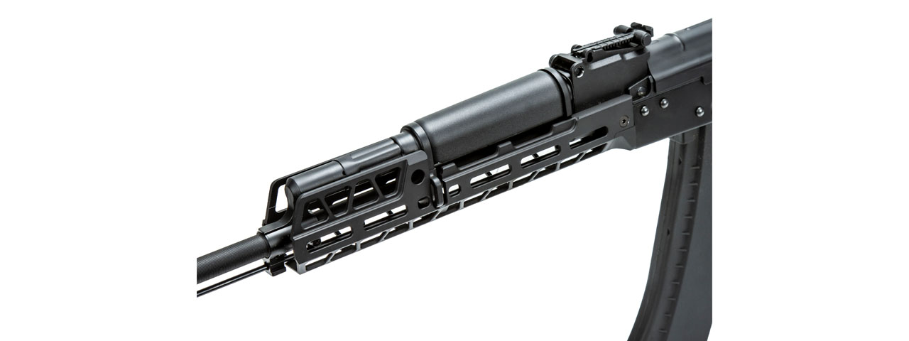 Lancer Tactical AK74 Full Metal Rifle w/ 10.5 inch M-LOK Handguard (Color: Black) - Click Image to Close