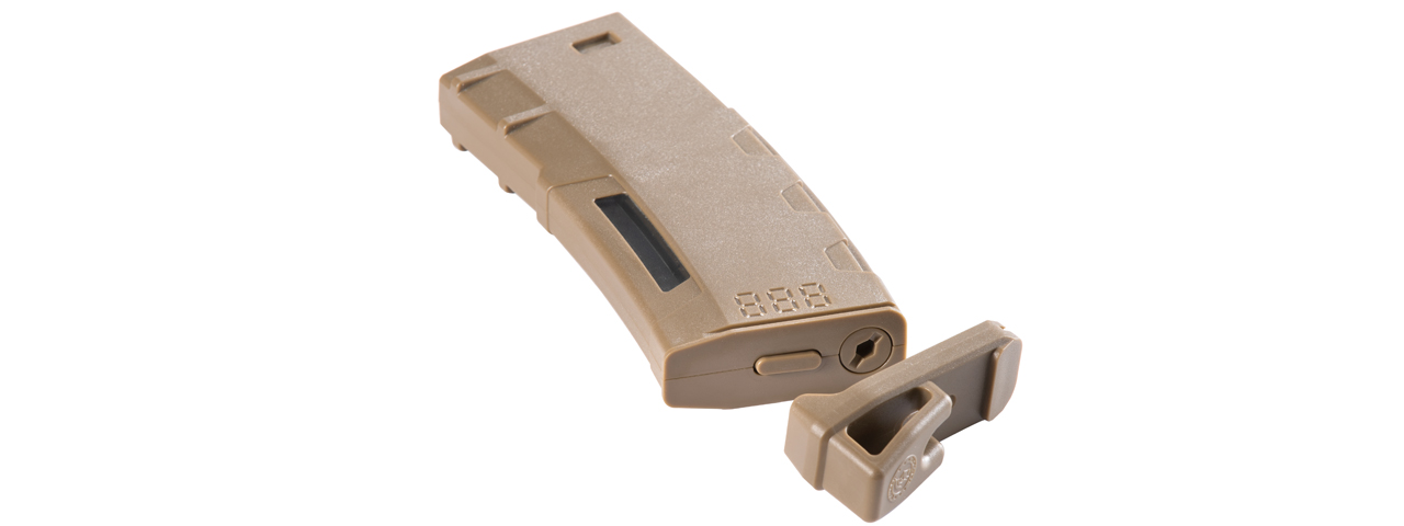 Lancer Tactical 130 Round High Speed Mid-Cap Magazine Pack of 5 (Tan) - Click Image to Close