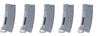 Lancer Tactical 130 Round High Speed Mid-Cap Magazine Pack of 5 (Gray)