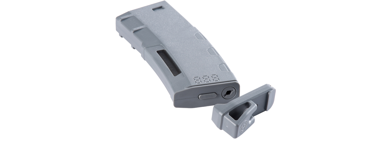 Lancer Tactical 130 Round High Speed Mid-Cap Magazine Pack of 5 (Gray) - Click Image to Close