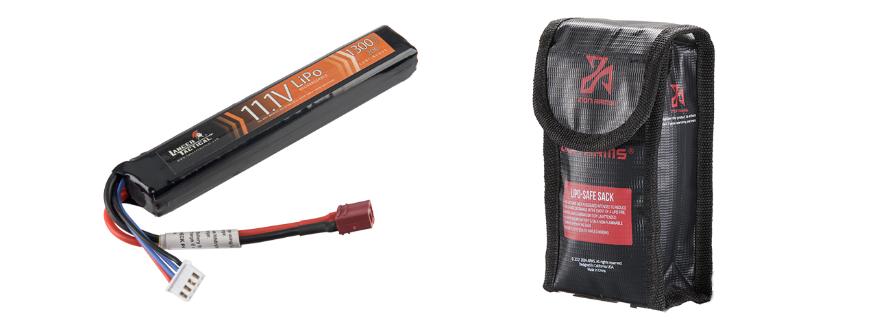 Lancer Tactical 11.1v 1300mAh 20C Stick LiPo Battery (Deans Connector) - Click Image to Close