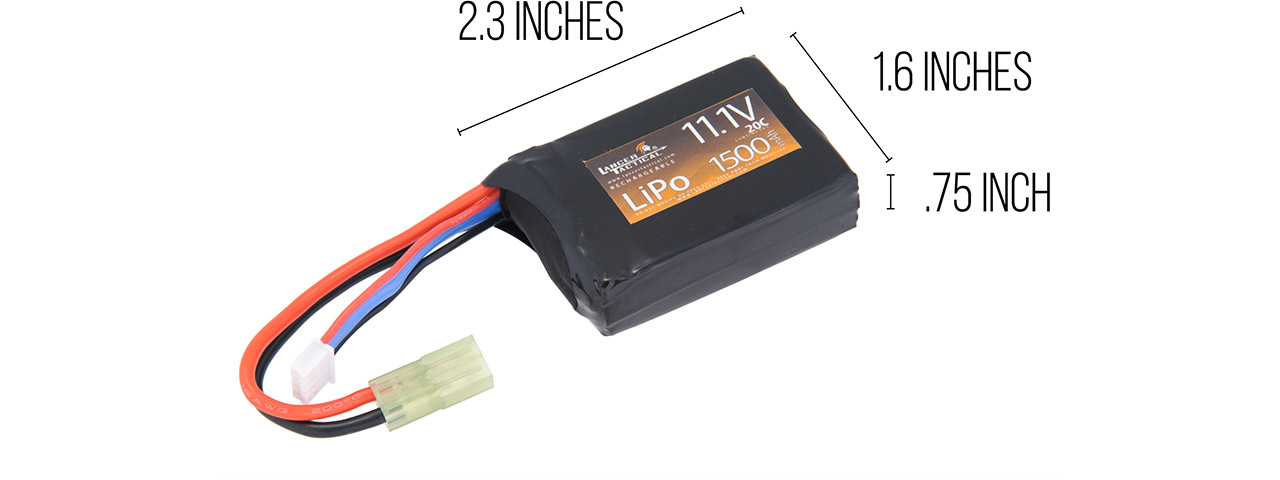 Lancer Tactical 11.1v 1500mAh 20C Flat Lipo Battery