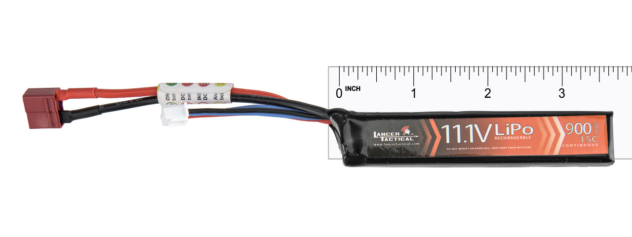 Lancer Tactical 11.1v 900mAh 15C Lipo Battery (Deans Connector) - Click Image to Close