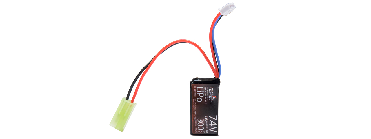 Lancer Tactical 7.4v 300mAh 25C Flat Lipo Battery for HPA - Click Image to Close