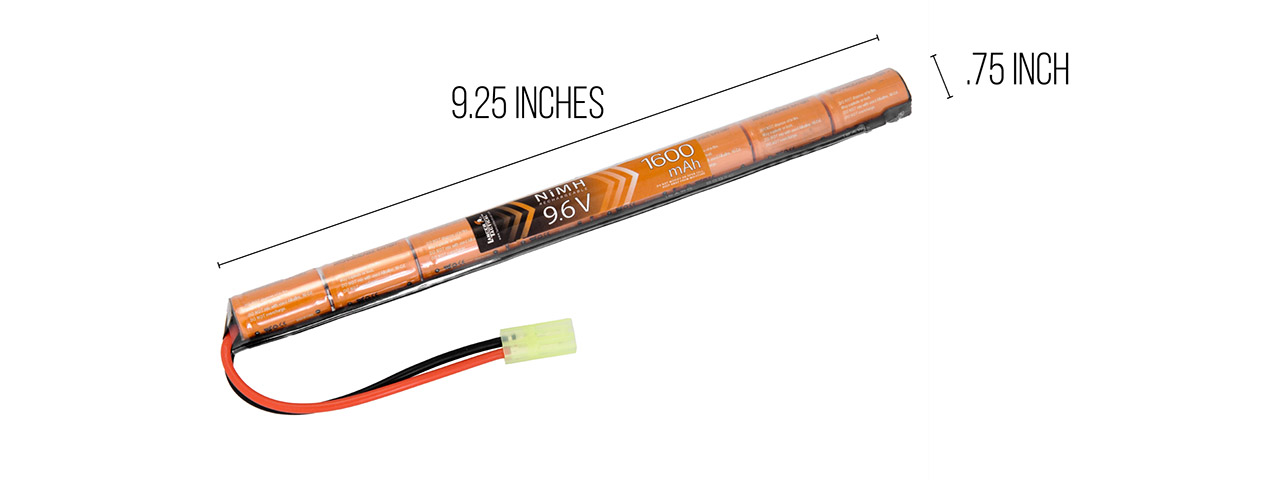 Lancer Tactical 9.6v 1600mAh Stick NiMH Battery - Click Image to Close