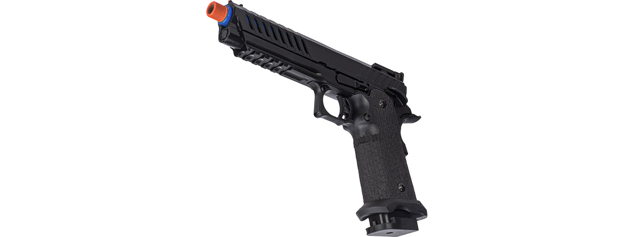 Lancer Tactical Knightshade Hi-Capa Gas Blowback Airsoft Pistol (Color: Black & Blue) - Click Image to Close