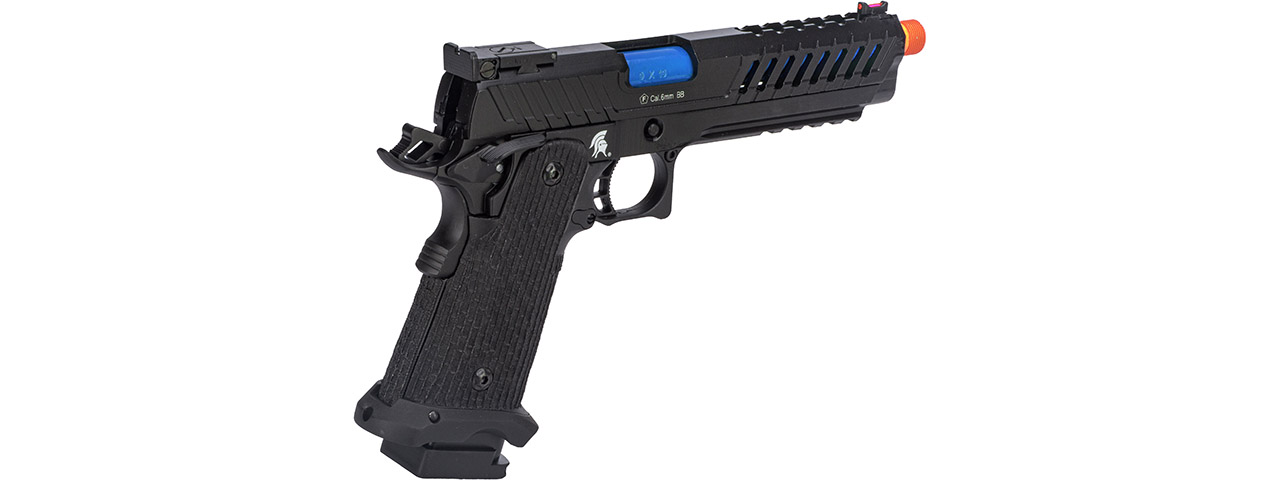 Lancer Tactical Knightshade Hi-Capa Gas Blowback Airsoft Pistol (Color: Black & Blue) - Click Image to Close