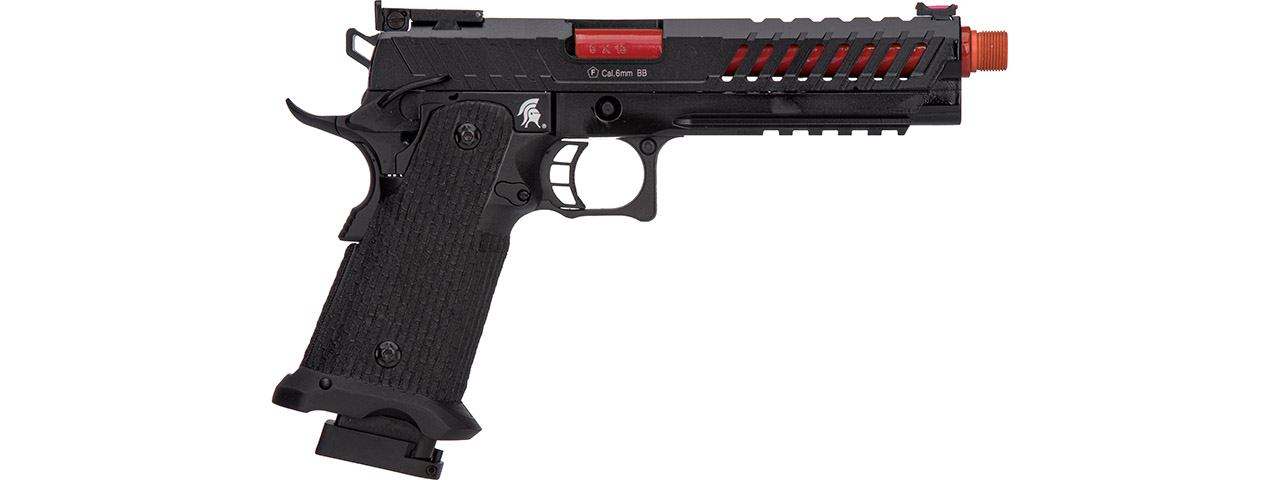 Lancer Tactical Knightshade Hi-Capa Gas Blowback Airsoft Pistol (Color: Black & Red) - Click Image to Close