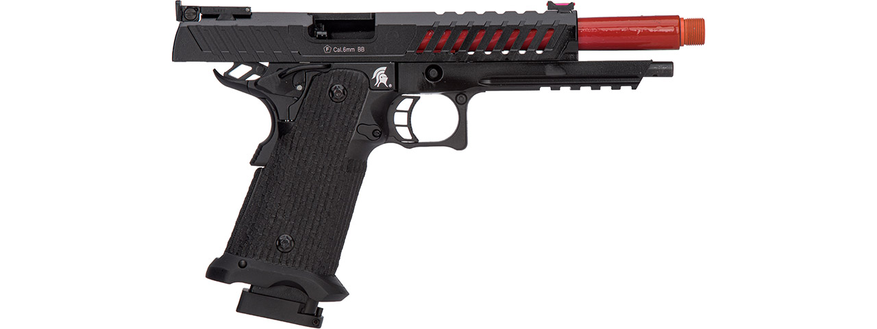 Lancer Tactical Knightshade Hi-Capa Gas Blowback Airsoft Pistol (Color: Black & Red) - Click Image to Close