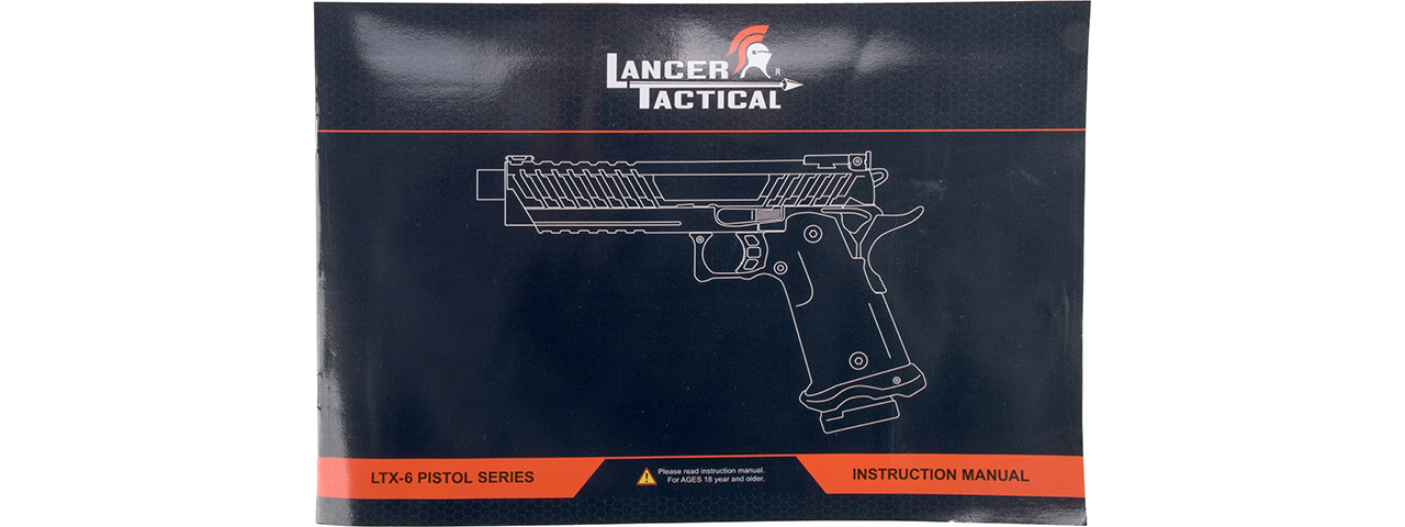 Lancer Tactical Knightshade Hi-Capa Gas Blowback Airsoft Pistol (Color: Black & Green) - Click Image to Close