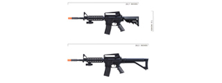 UK Arms M-16A Spring Powered Rifle with 2 Magazines and 2 Stocks (Color: Black)