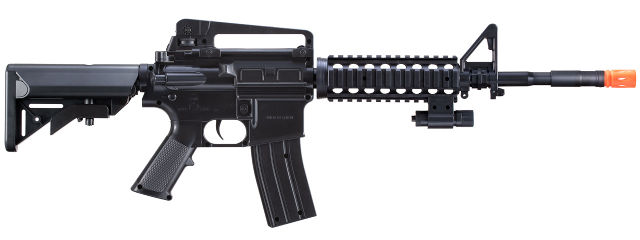 UK Arms M-16A Spring Powered Rifle with 2 Magazines and 2 Stocks (Color: Black) - Click Image to Close