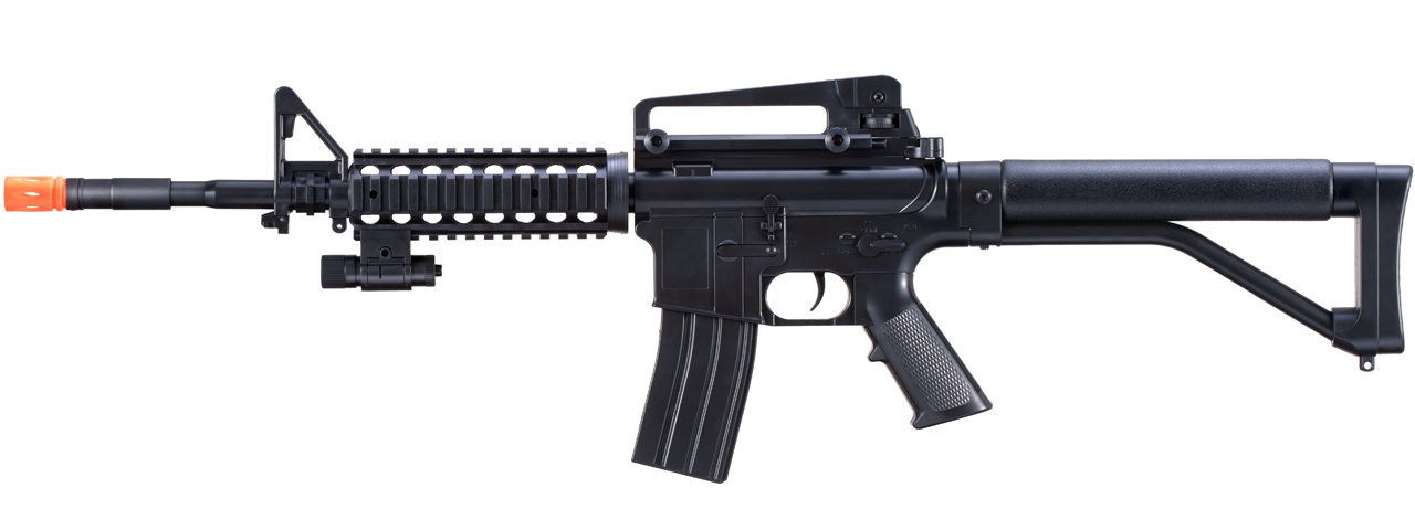 UK Arms M-16A Spring Powered Rifle with 2 Magazines and 2 Stocks (Color: Black) - Click Image to Close