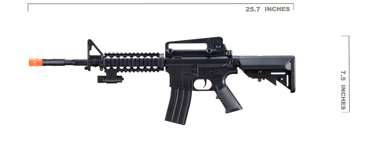 UK Arms M-16B Spring Operated Rifle with Laser Sight (Color: Black) - Click Image to Close