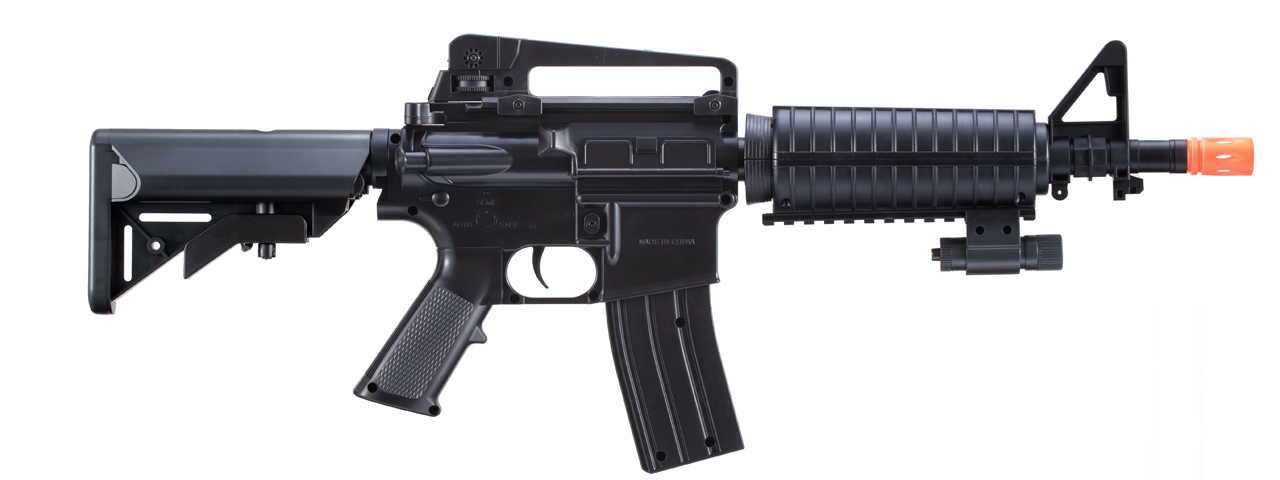 UK Arms M-16C Spring Operated Rifle with Laser Sight and M4 Carbine Handguard (Color: Black) - Click Image to Close