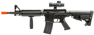 Well Fire Spring Powered Tactical M16A1 w/ Foregrip and Scope (Color: Black)