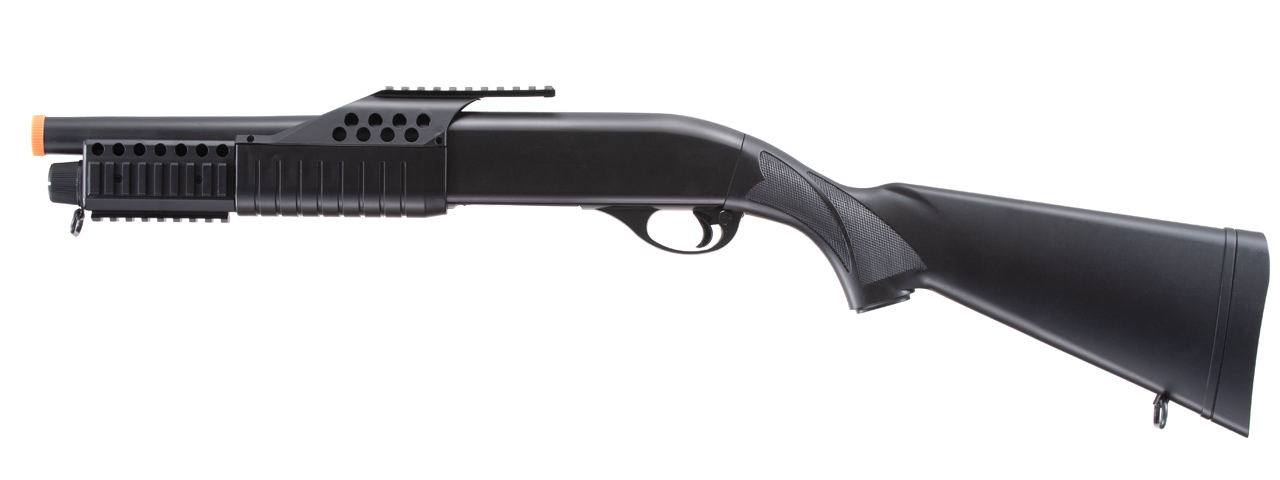 AGM Short Barrel Shell-Fed Pump Action Spring Shotgun (Color: Black)