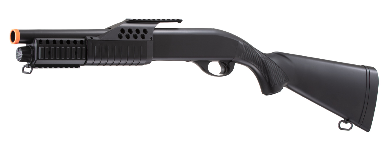 AGM Short Barrel Shell-Fed Pump Action Spring Shotgun (Color: Black)