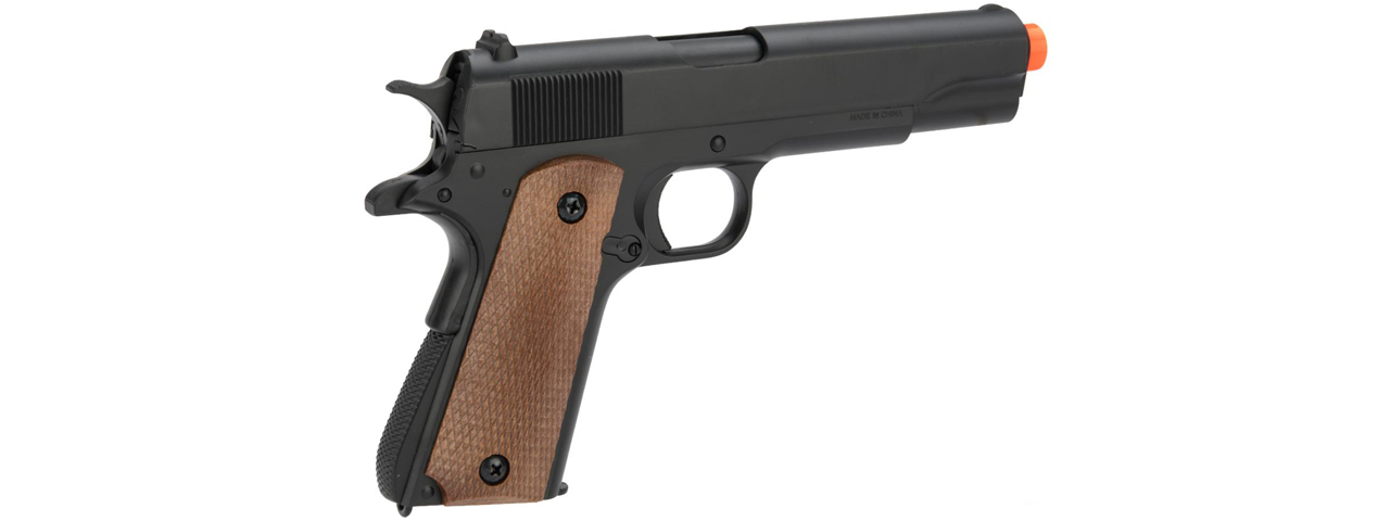 UKARMS Tactical 1911 Spring Pistol (Color: Black w/ Brown Grip) - Click Image to Close